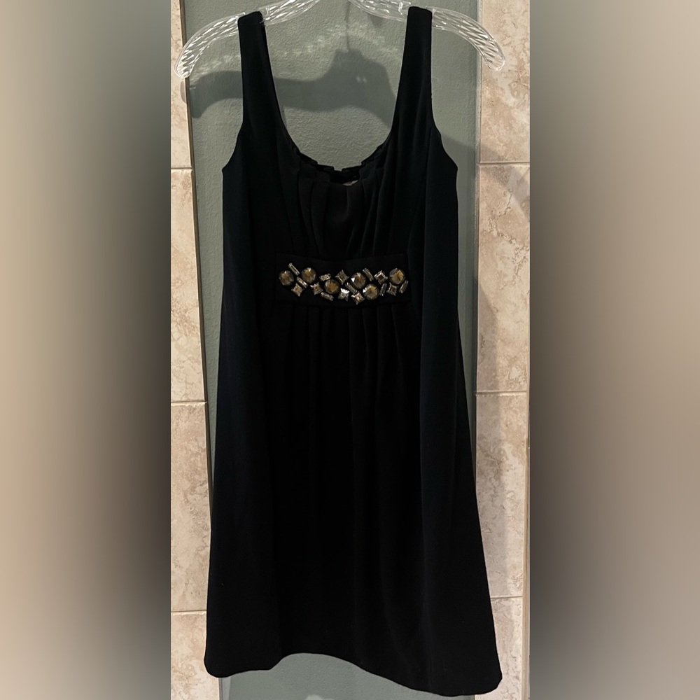 Vince black wool dress with gem detailing